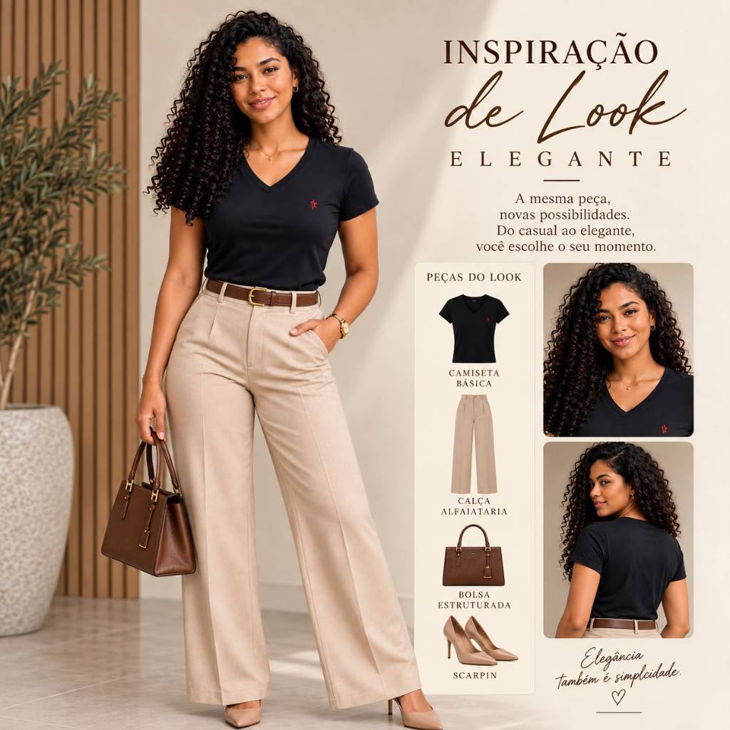 3 Camisetas Baby Look Feminina Gola V  Tamanho M