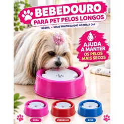 Bebedouro Para Pet Pelos Longos 800ml Cachorro Pequeno Antirrespingo Conforto Prático Higiene Premium