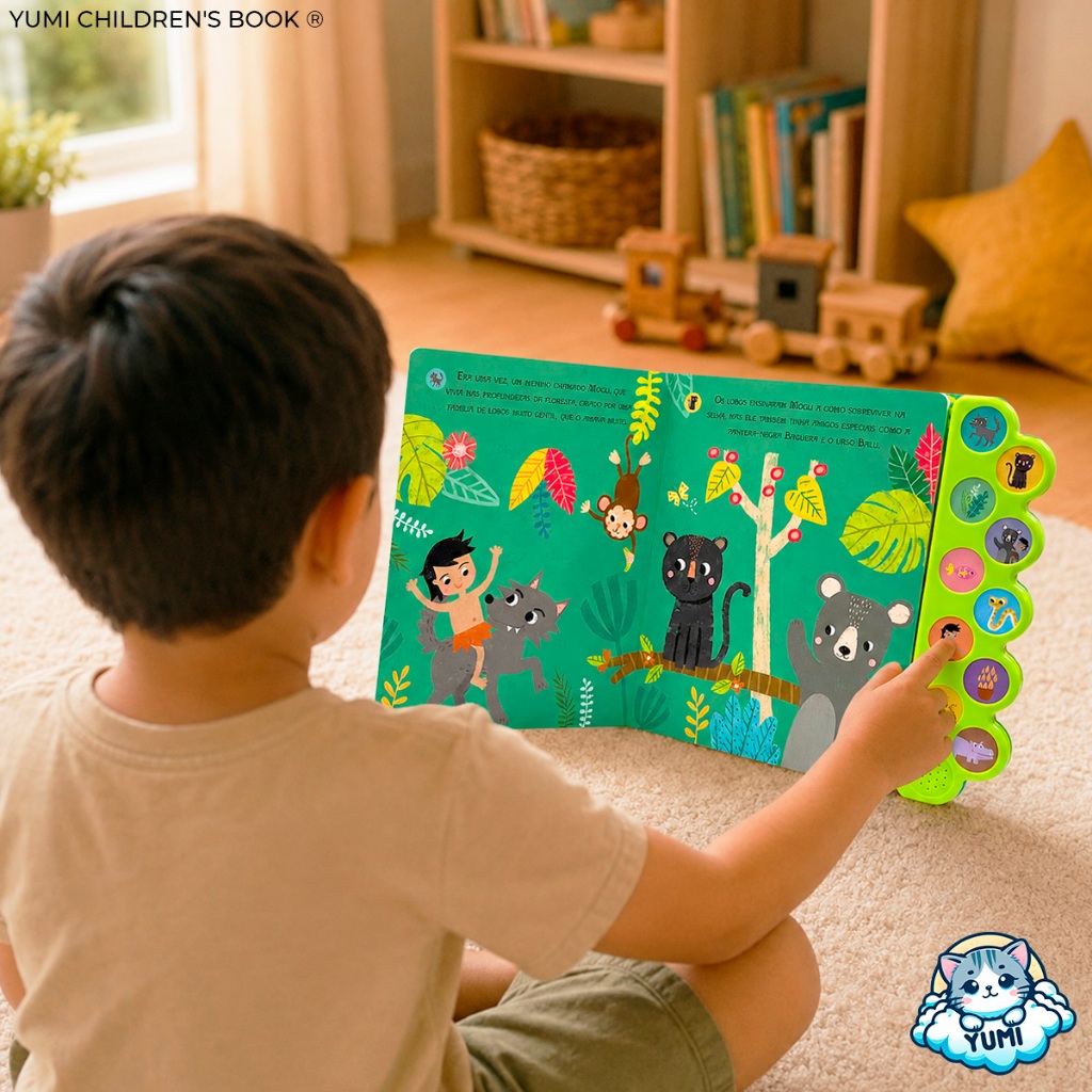 Livro Infantil Sonoro Mogli O Menino Lobo e os Animais da Selva | Histórias Clássicas para Crianças · foto 2