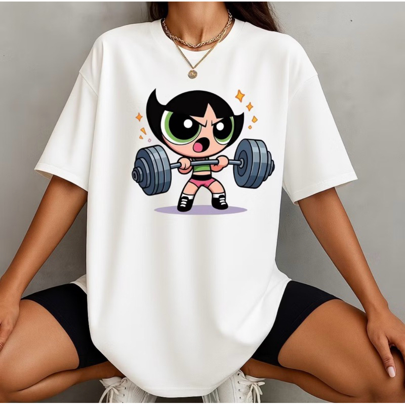 camiseta oversized streetwear meninas super poderosas docinho algodão