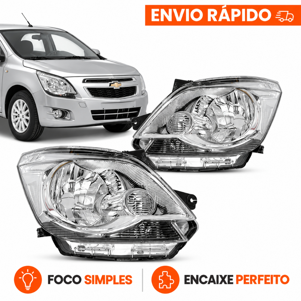 Par Farol Chevrolet Cobalt 2012 2013 2014 2015 2016 Cromado Ambos Lado
