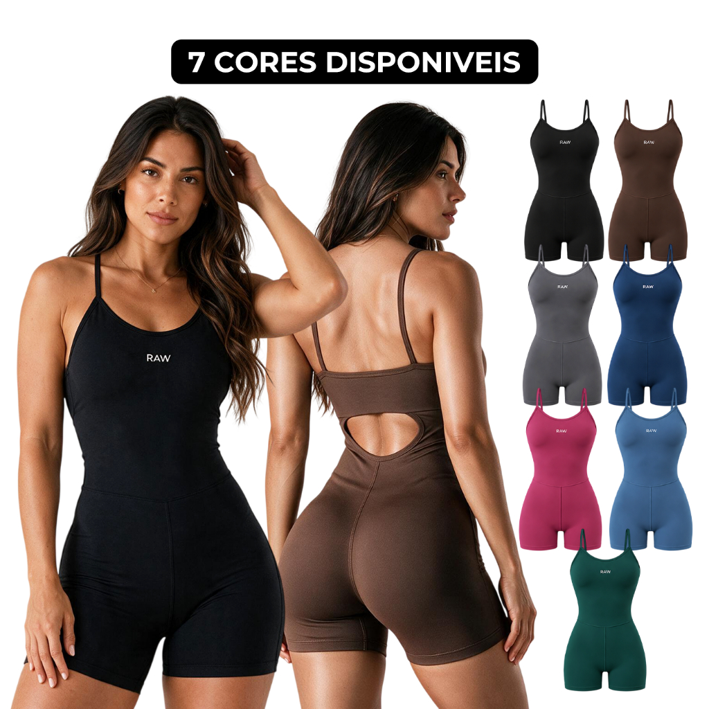 Macaquinho Academia Fitness Feminino Zero Transparência Treino Musculação Crossfit Pilates Yoga Macaquinho Modelador