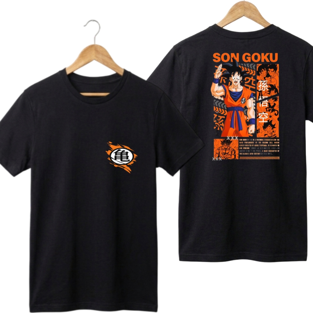 Camiseta Dragon Ball Son Goku Anime de Algodão Estampada DTF Masculina Feminina Camiseta Lisa Confortável Casual