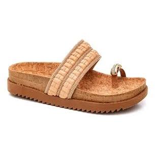 SANDÁLIA FEMININA PAPETE FLATFORM  MOLECA NAPA NUDE PALMILHA ANATÔMICA ANTIDERRAPANTE