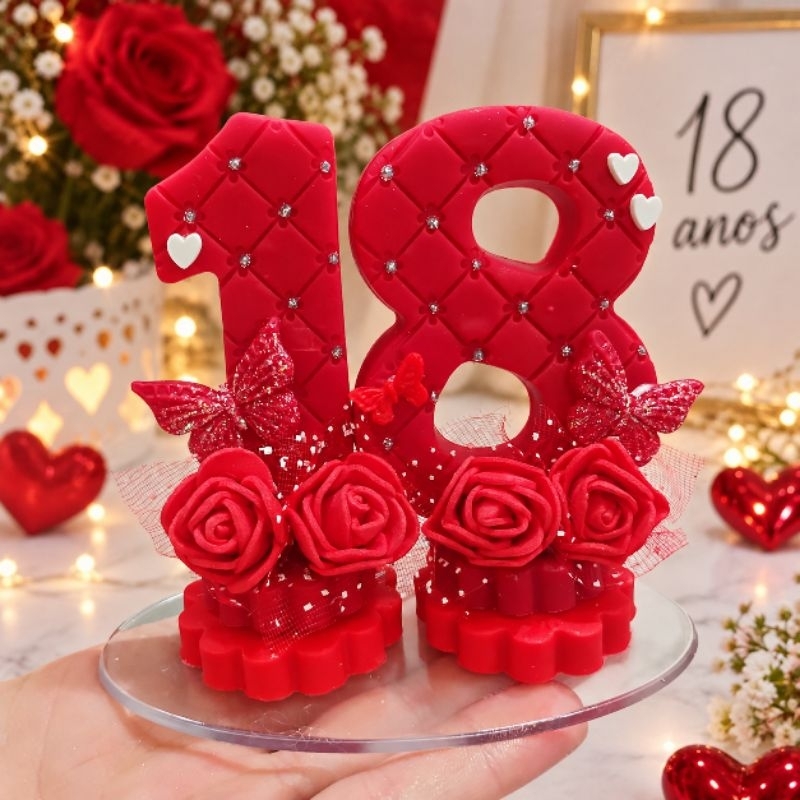 Topo para bolo/Vela de aniversário/Vela aniversário 18 anos
