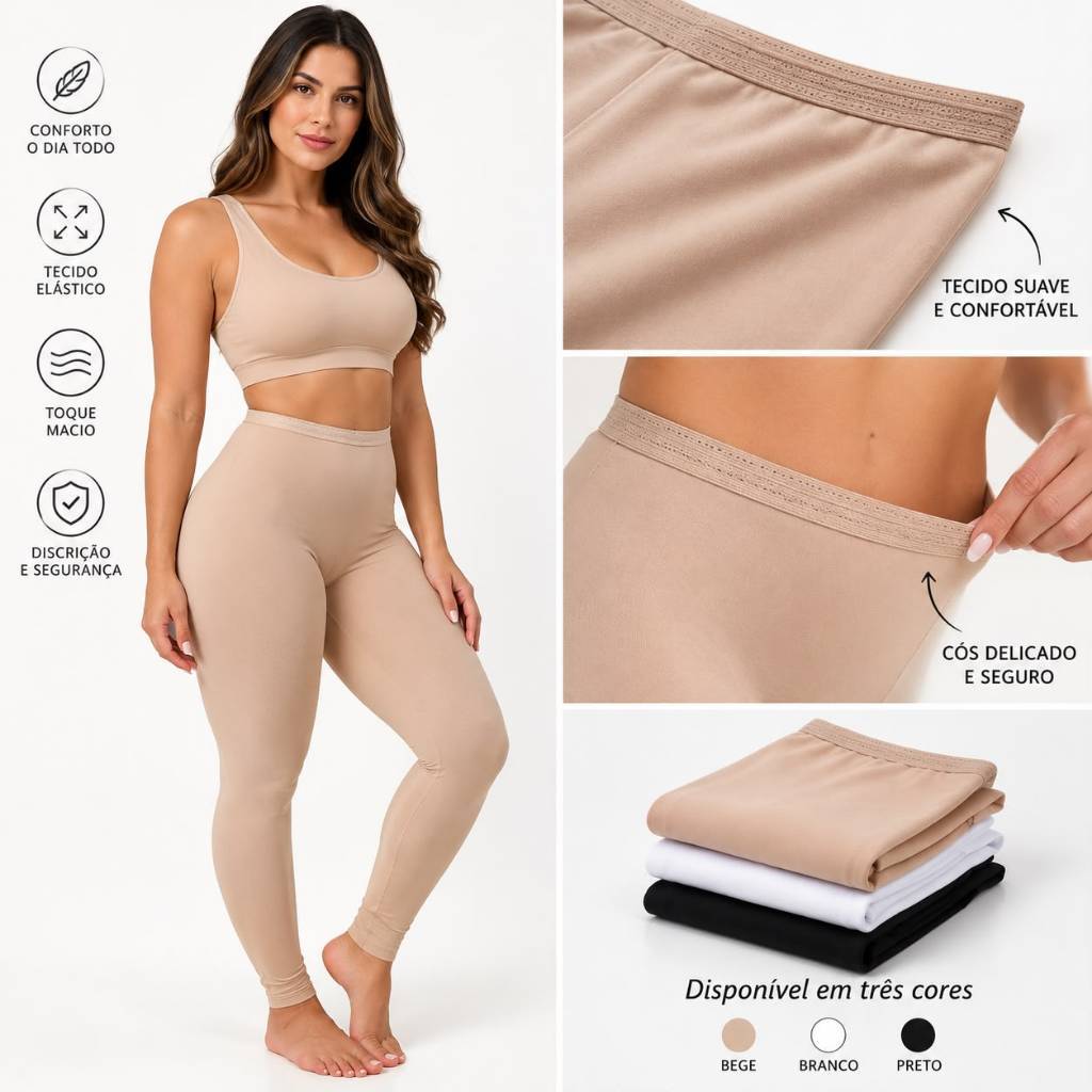 PROMOÇÃO 1, 2 ou 3 Calças Segunda Pele Premium - Toque De Seda e Conforto Térmico