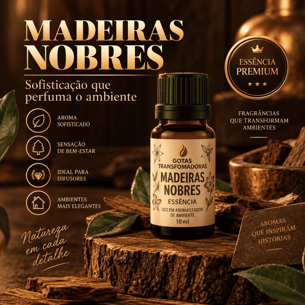 Essência Concentrada Madeiras Nobres | Aroma Amadeirado Sofisticado