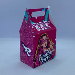 Caixinha Dos Rosa Maletinha Personalizada com Nome e Idade Lembrancinha Festa Infantil Aniversário