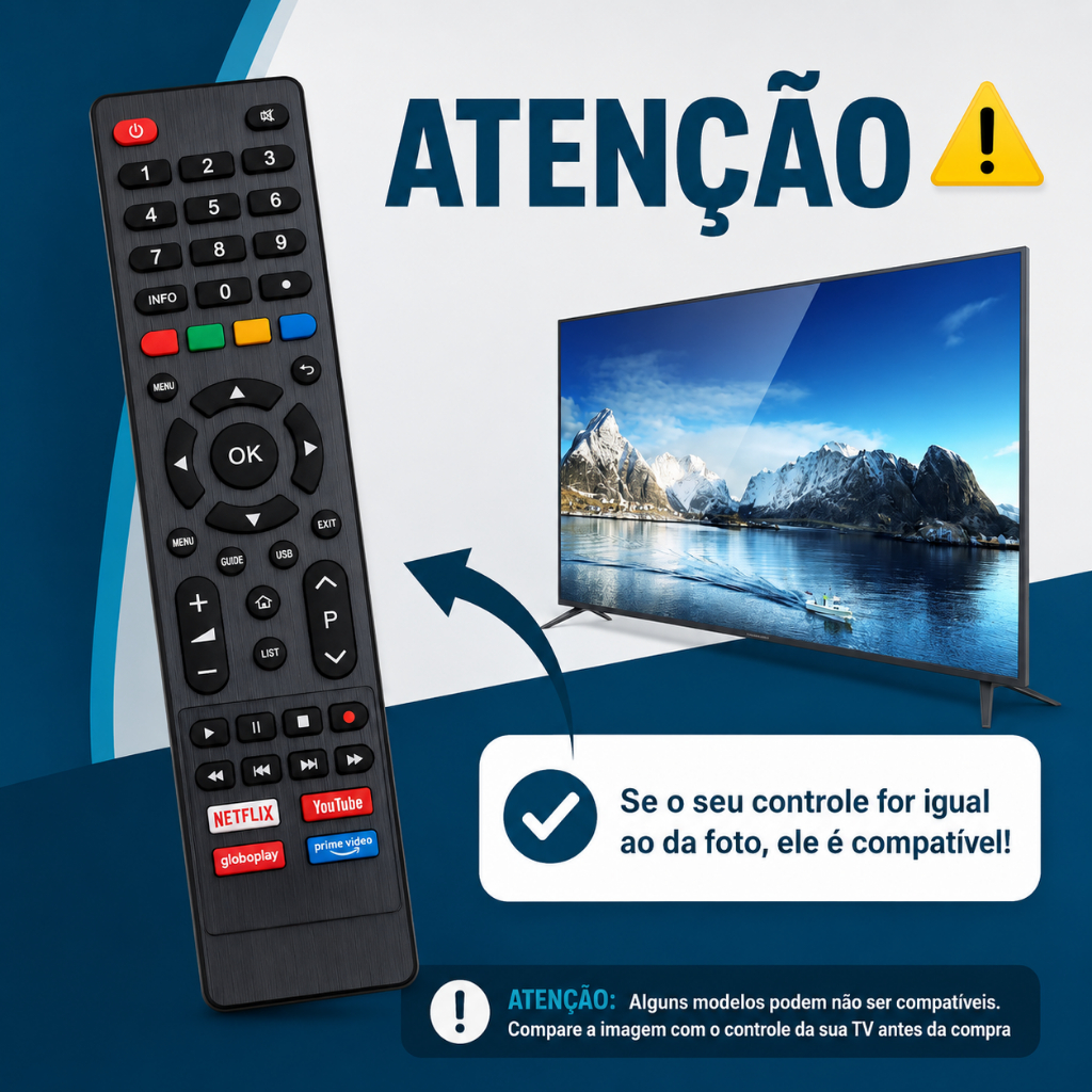 Controle Remoto Compatível Com Tv Philco Smart Netflix Globoplay Youtube Prime Vídeo