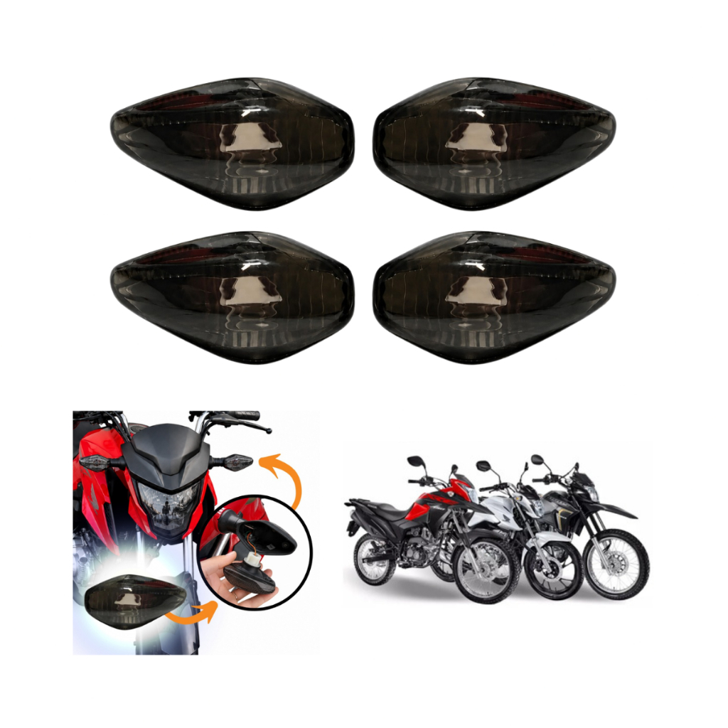 4 Lente Seta Pisca Fume Xre190 Nxr Bros160 CG Fan160 Titan160 Start160 Fan125i 2014 Á 2026
