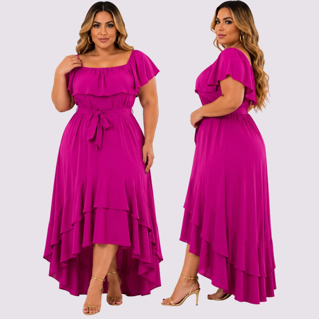 Vestido Ciganinha ombro a ombro babados ciganinha,Mullet cauda de peixe sereia.Moda evangelica Cristã,leve e confortavel