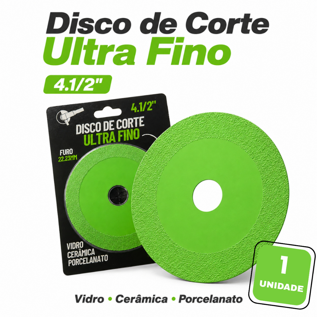 Disco de Corte Vidro 4.1/2" 115mm Cortar Vidro sem Rebarba