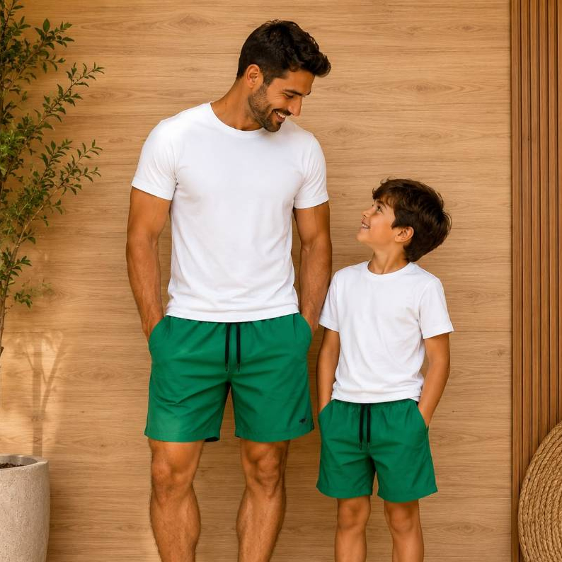 Kit Shorts Tactel Pai e Filho - Conforto e Qualidade
