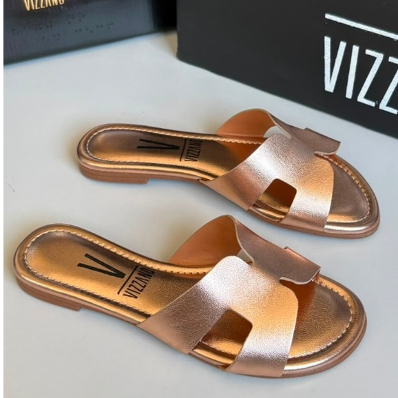 Sandália Rasteira Vizzano Feminina Casual Leve Confortável e Versátil