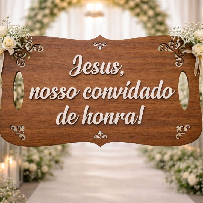 Plaquinha entrada Casamento MDF – Ideal para Pajem e Daminha, Placa Entrada da Igreja