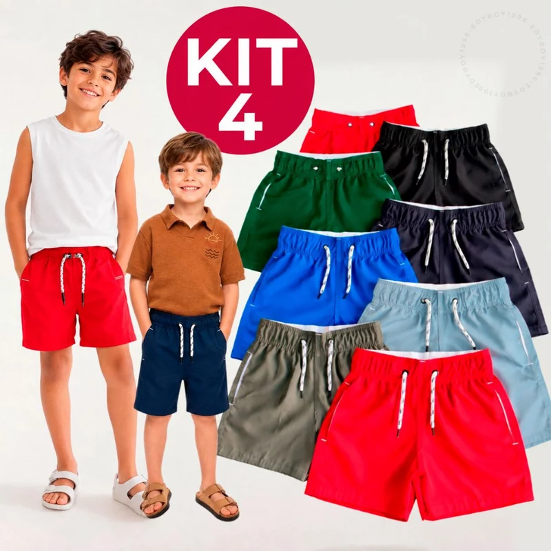 Super Oferta: Kit de Shorts Infantil 🌊 61% Off!