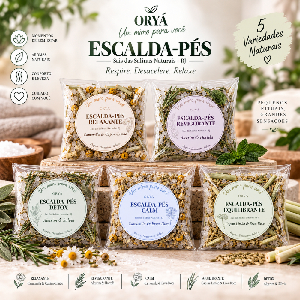 Kit Escalda Pés Artesanal Brinde Cliente Lembrancinha Casamento Mimo Corporativo 20 40 60 Unidades Sais Banho Relaxante