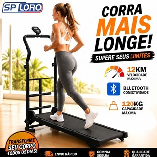 Esteira Ergométrica Dobrável 2.0HP Silenciosa 12km/h Suporta 120kg 110V/220V Para Casa e Apartamento PBJ01