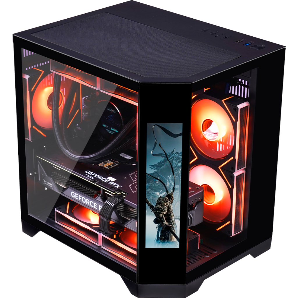 Gabinete Gamer Gaming Master Aquário Ângulo Dynamic CG-01KV M Preto(adesivo)ilustrativo “Sem Display”