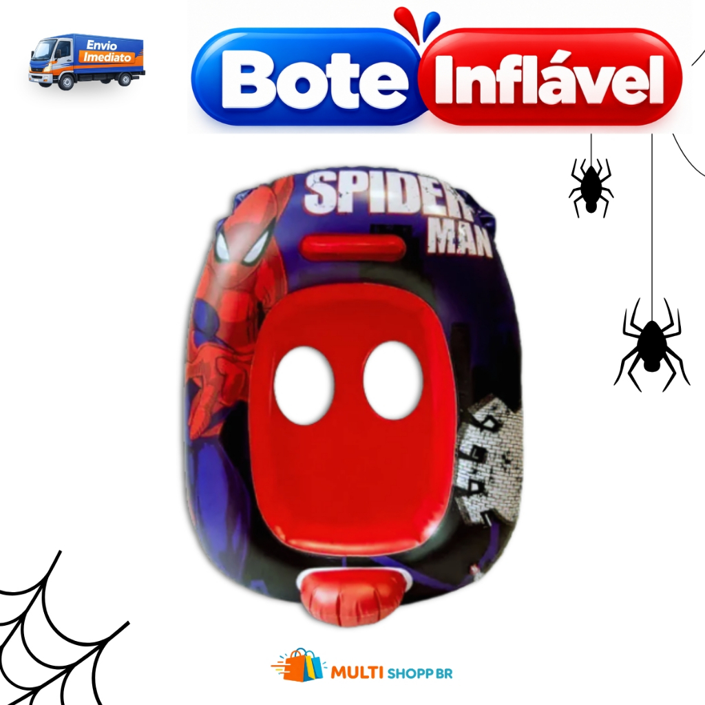 Boia Inflável com Fralda Homem Aranha Infantil Ideal para Piscina e Praia PVC