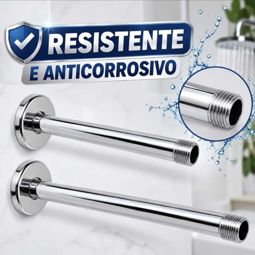 Braço Cano Para Chuveiro em Alumínio 30cm e De 40cm