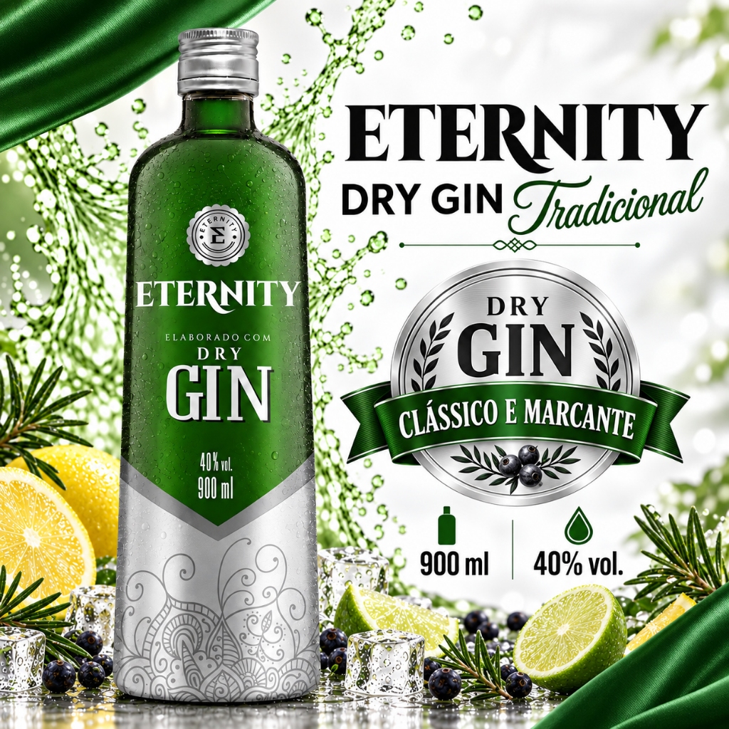 Kit Gin Eternity Tradicional 900ml 40% Vol | 1, 2, 3 ou 4 Unidades