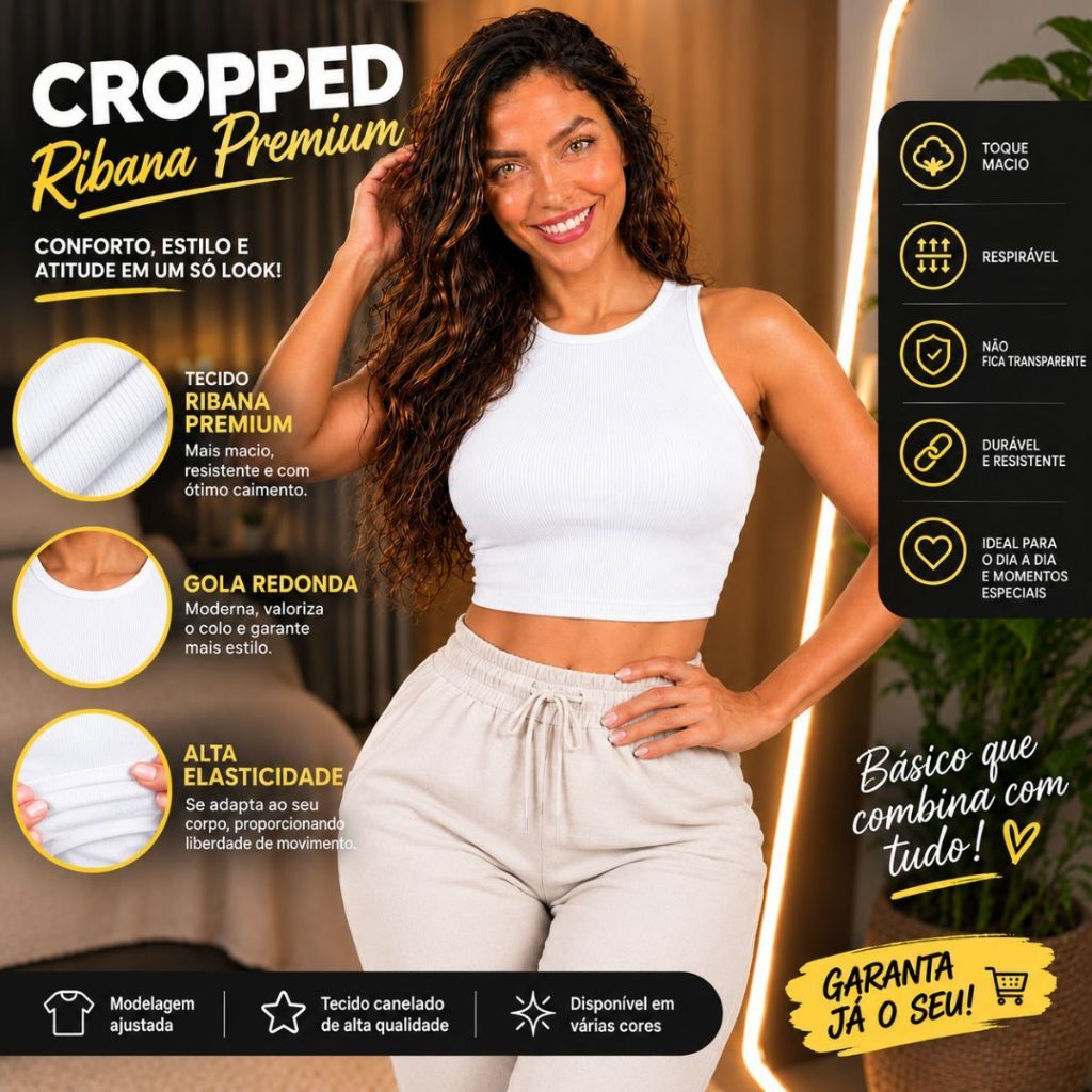 Top Cropped Regata Basica feminino Canelado Blusinha Casual Croped  Academia Regata Ribana Tendência Moda