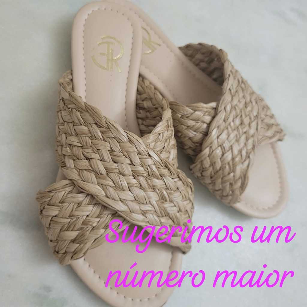 Rasteirinha Feminina Trançada X Chic Sandalia Slide Luxo Verão Casual Blogueira Confortavel Premium Tendência 2026