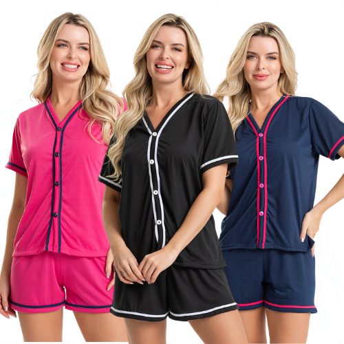 Promoção Pijama Curto Em Malha Blogueirinha Short e Blusa Amamentação