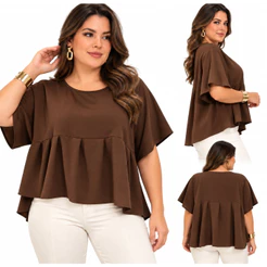 Blusa Bata Feminina Soltinha Ampla Estilosa Capa Boho Chic Tendência
