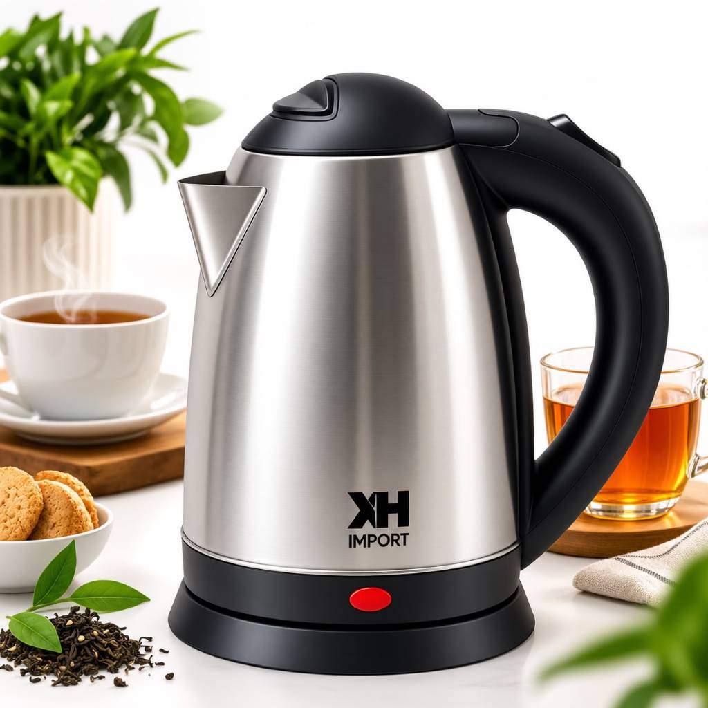 Chaleira Elétrica Inox 1,8 Litros 1000W com Desligamento Automático e Base Giratória 360°