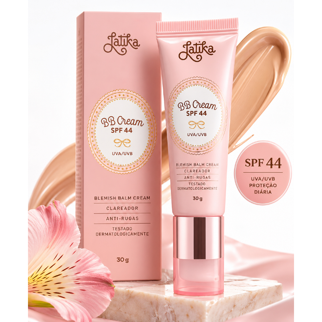 BB Cream Latika FPS 44 Base Facial Clareadora para Maquiagem cor claro N* 5