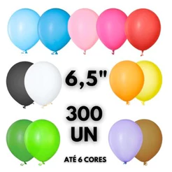 Kit 300 Balão Bexiga Liso Festa Decoração 6,5 Polegadas Aniversário Comemoração