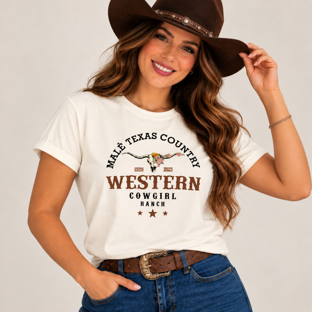 Camiseta Country Feminina Western Estampada - Look Delicado e Estiloso para o Seu Dia a Dia