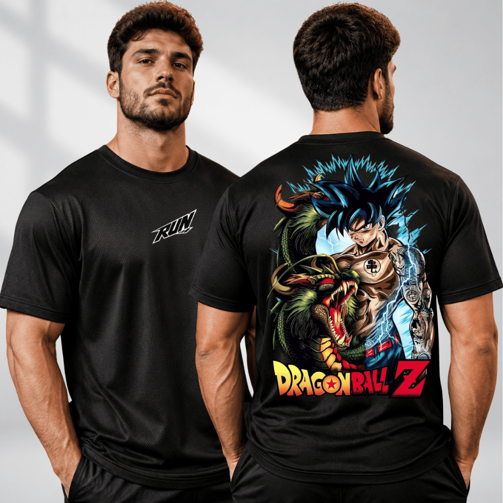 Camiseta Dry Fit Estampa Goku Masculina Esportiva Confortável Academia Promoção