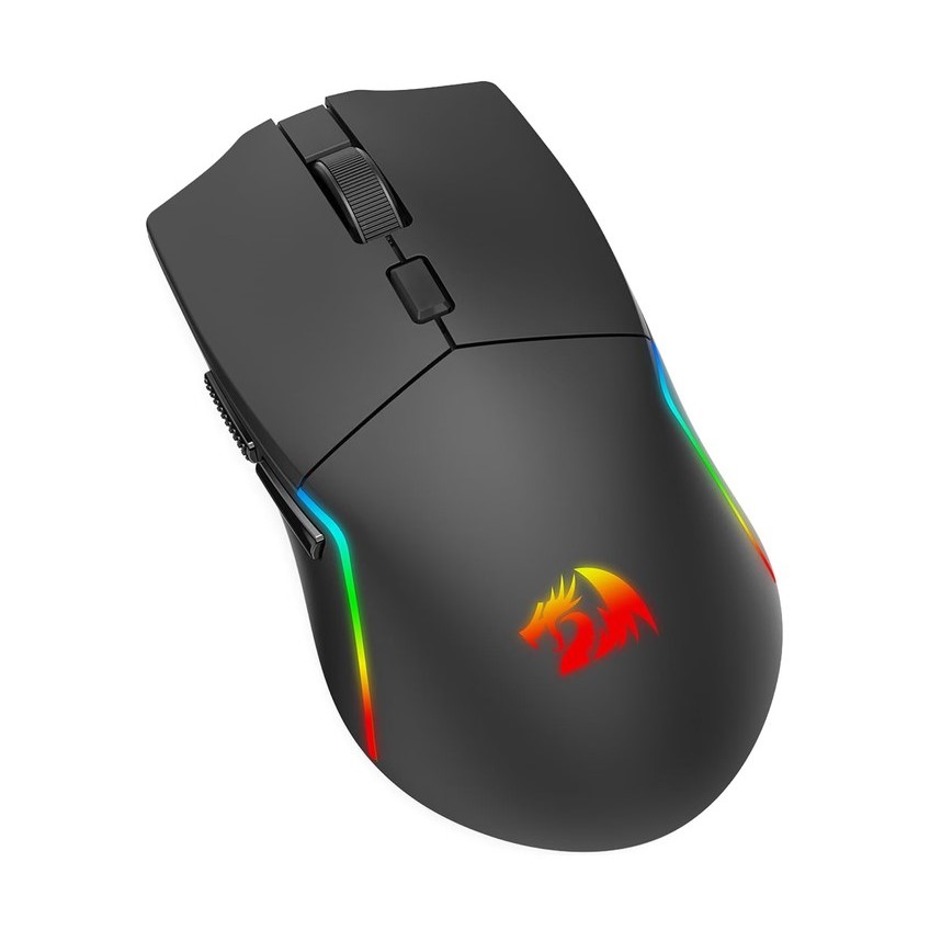 Mouse Gamer Redragon Naga Wireless RGB Preto 10000 DPI 6 Botões 62g Tri-Mode USB Tipo-C, USB 2.4GHz e Bluetooth M730-WL