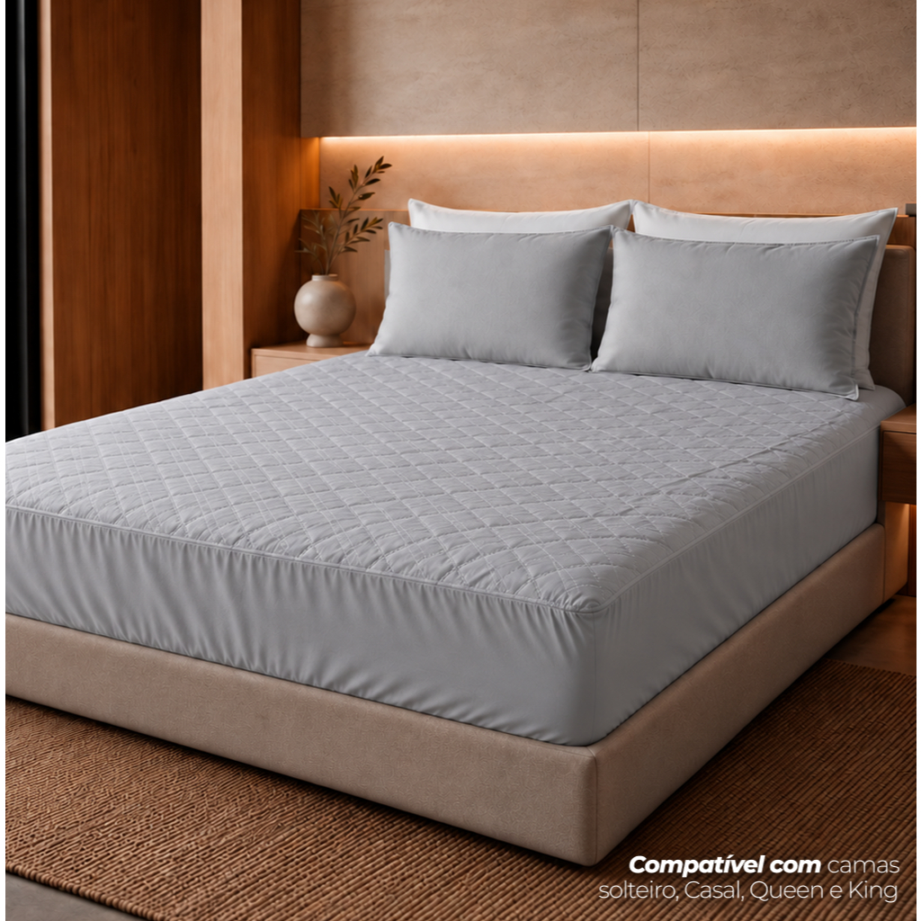Capa Protetora Impermeável Com Elástico Colchão Cama Matelado