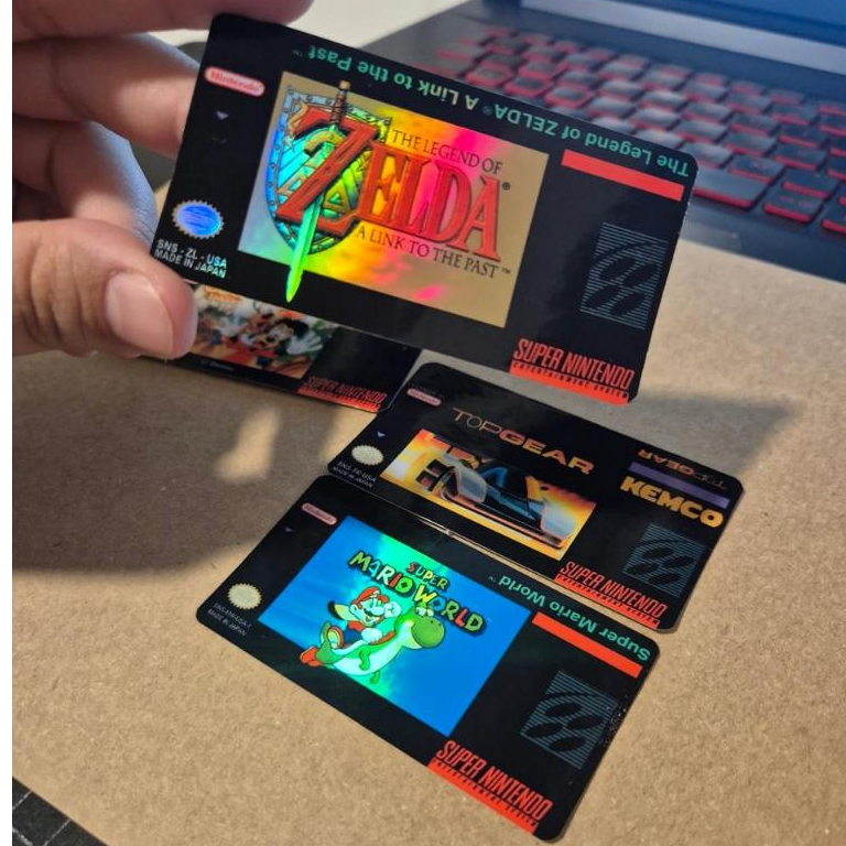 Label Adesiva Holográfica Super Nintendo e Nintendo 64 – Repro Alta Qualidade para Cartucho