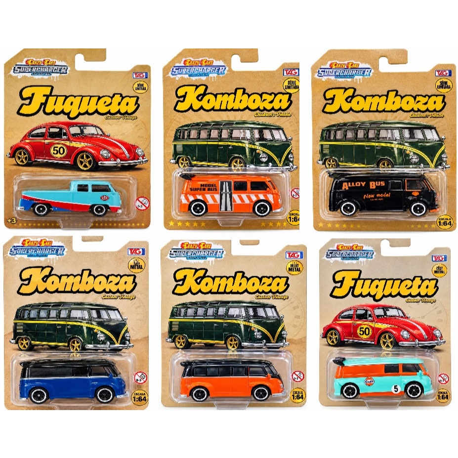 Miniatura Kombi 1:64 Metal/Plástico Cores - Tag Toys