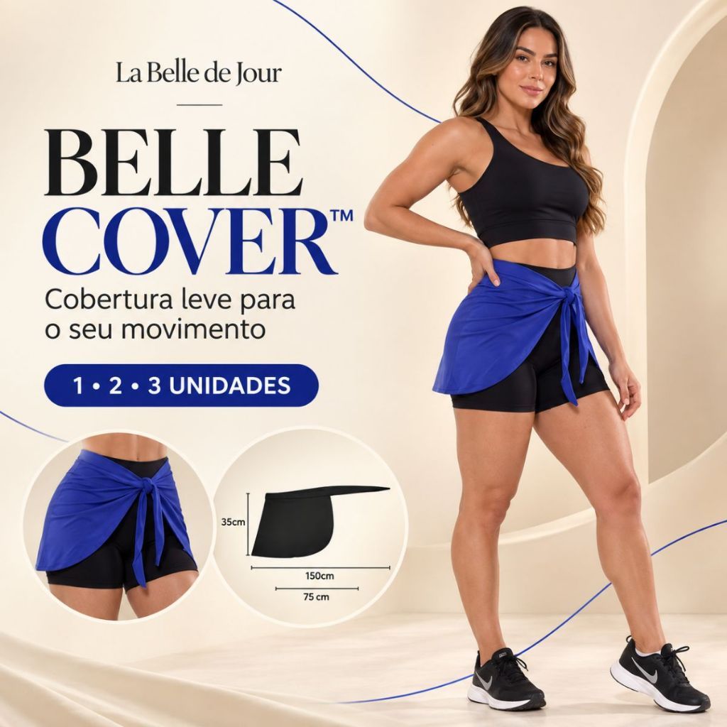 Saia Tapa Bumbum Feminina Academia Fitness Elanca Light Ajustável Legging Ginástica Crossfit Caminhada Treino 1 2 3 Unid