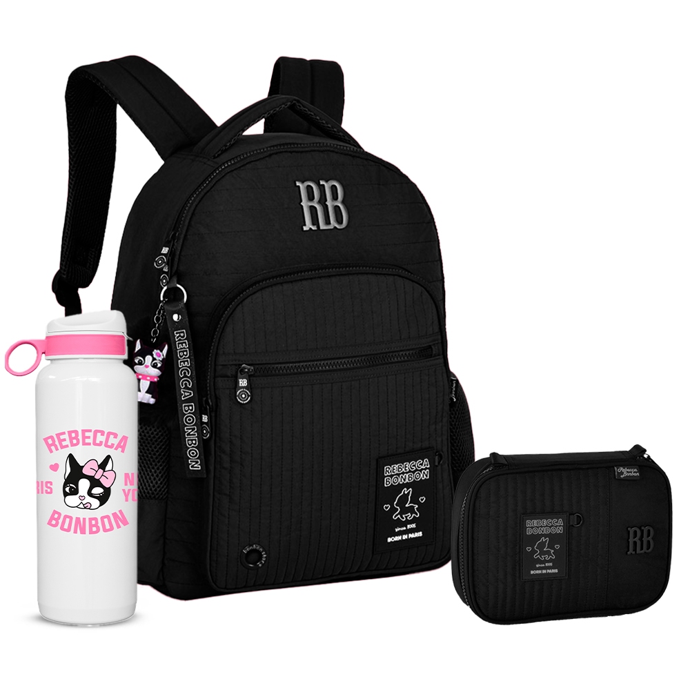 Kit Mochila Rebecca Bonbon Juvenil Feminina RB Meninas Escola Volta as Aulas Coleção Escolar — imagem 2 de 2