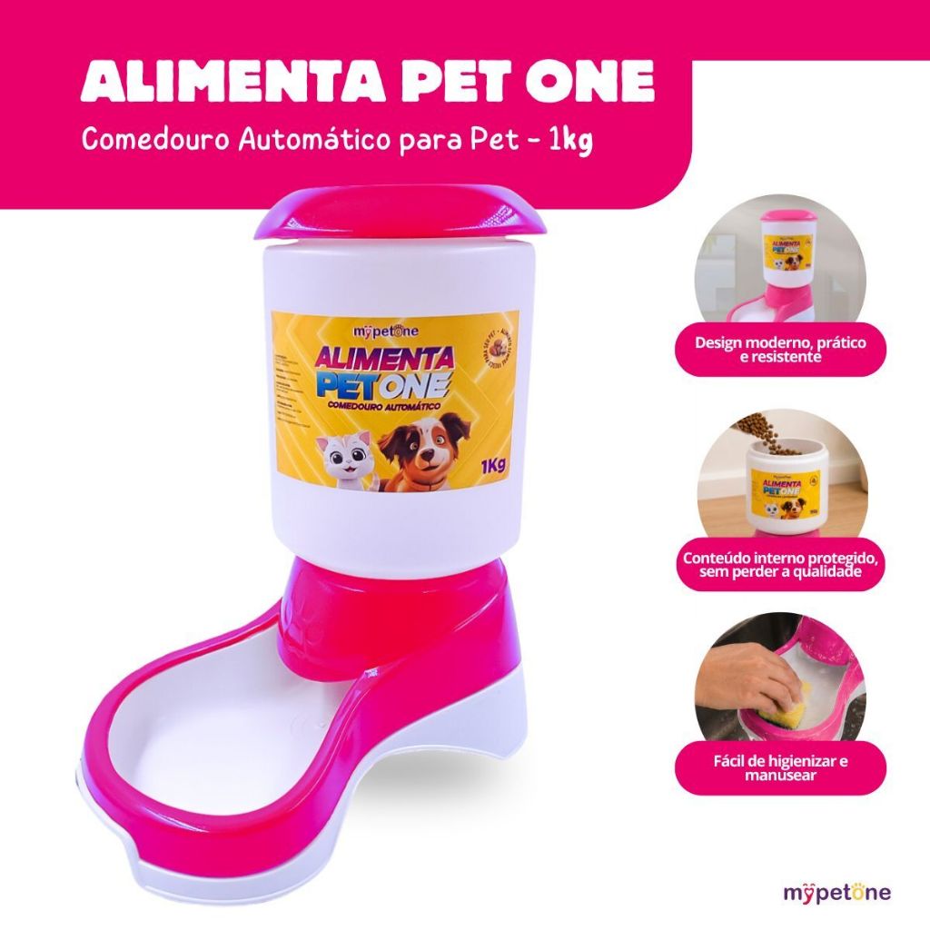 Comedouro Automático Alimenta Pet One - Rosa