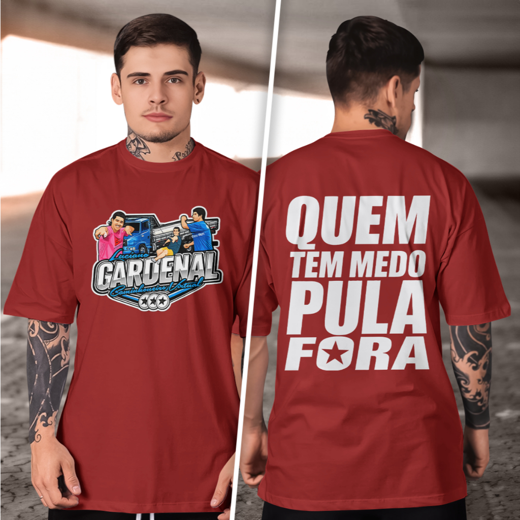 Camisetas Masculina  Caminhoneiro Virtual Luciano Gola Redonda Estampado 2026 tecido confortavel