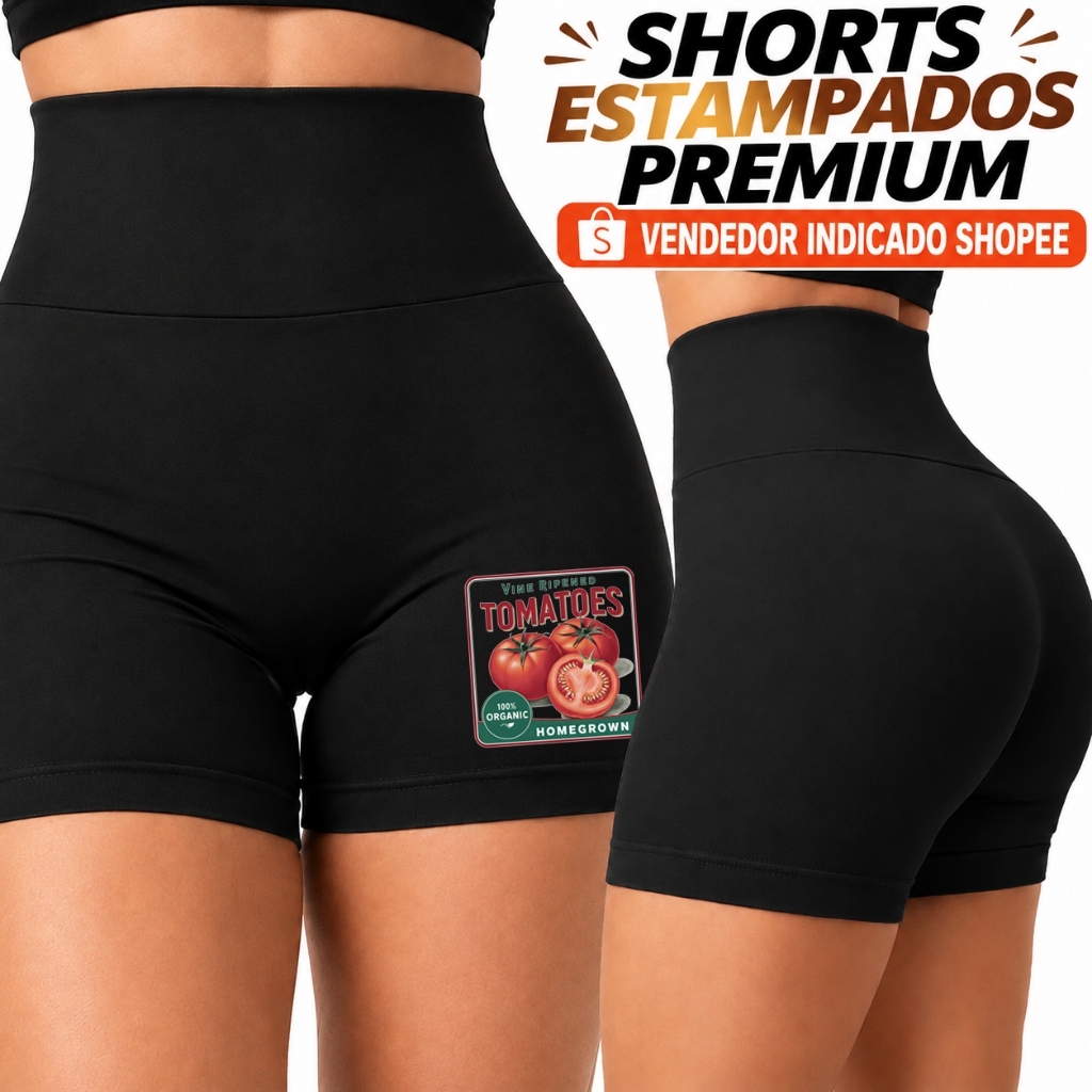 Shorts Legging Suplex Sun Kissed Academia Cós Alto Shorts Feminino Fitness De Academia Zero Transparência Estampado