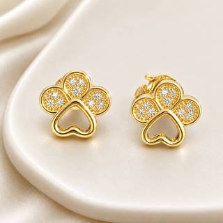 Brinco Patinha Premium com Zircônias Banhado a Ouro 18k