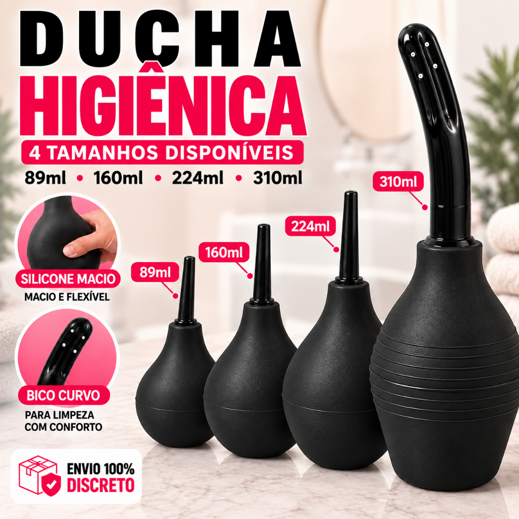 Ducha Higiênica Íntima Chuca Silicone Macio Bico Flexível Reutilizável 89ml 160ml 224ml 310ml