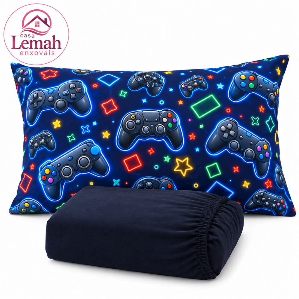 Jogo de  Lençol Infantil Solteiro 2 Peças Lençol com Elástico Fronha Estampada Micropercal