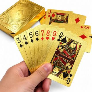 Baralho Dolar Dourado Ouro Folheado A Prova D'agua Poker Truco Cartas Jogos Para Várias Ocasiões De Festa
