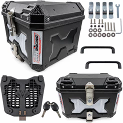 Bauleto Bau Universal Motos 38 Litros Plastico Abs Start 160 Fan Cb 300F Xre 190 Crosser 150 Tenere