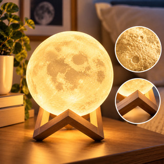 Luminária Mini Lua Cheia Decorativa LED Luz Noturna Criativa Para Quarto, Estudo Ambientes Decoração